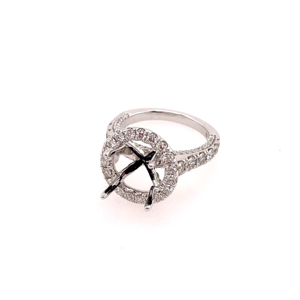 18kt White Gold Halo Diamond Mounting