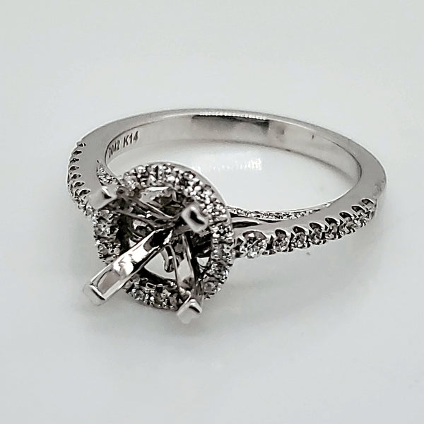 14kt White gold and Diamond Engagement Ring Mounting