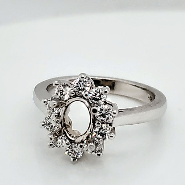 14kt White gold and Diamond Engagement Ring Mounting