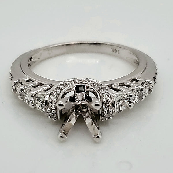 14kt white Gold and Diamond Engagement Ring Setting