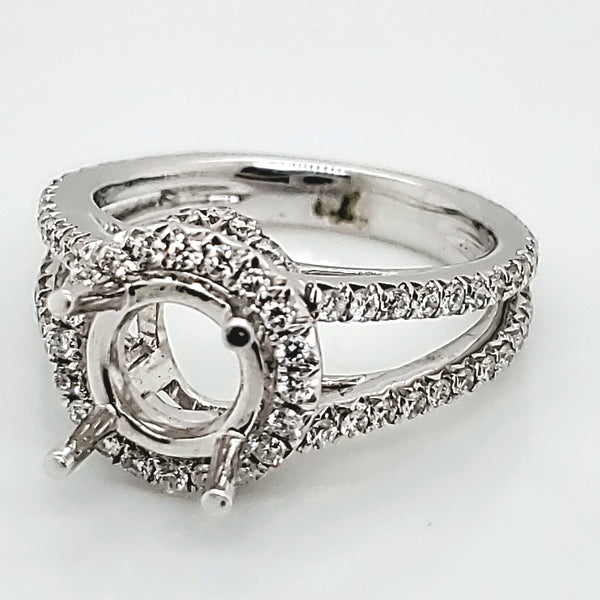 14kt White gold and Diamond Engagement Ring Mounting