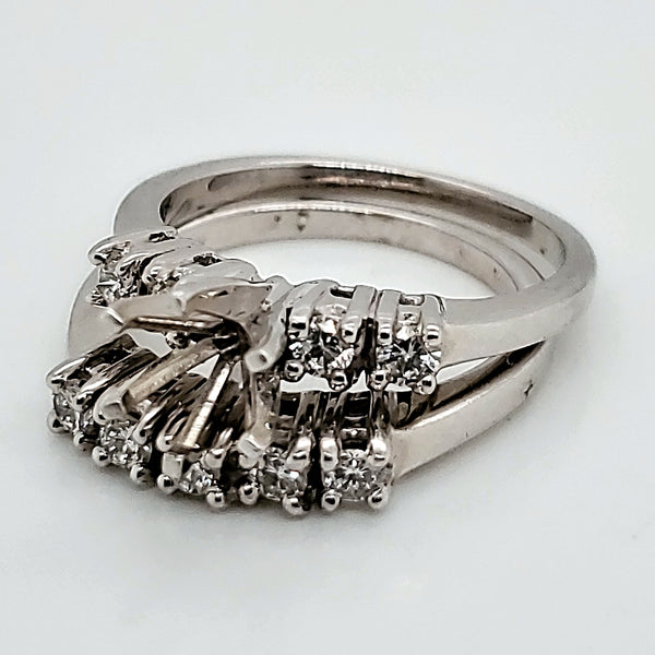 14kt White Gold Diamond Wedding set Mountiing