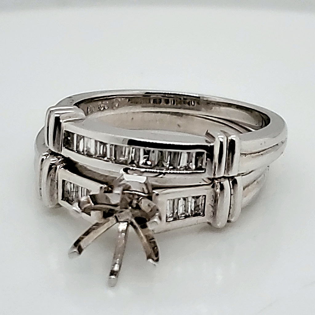 18kt White Gold and Diamond Wedding Set Mounting