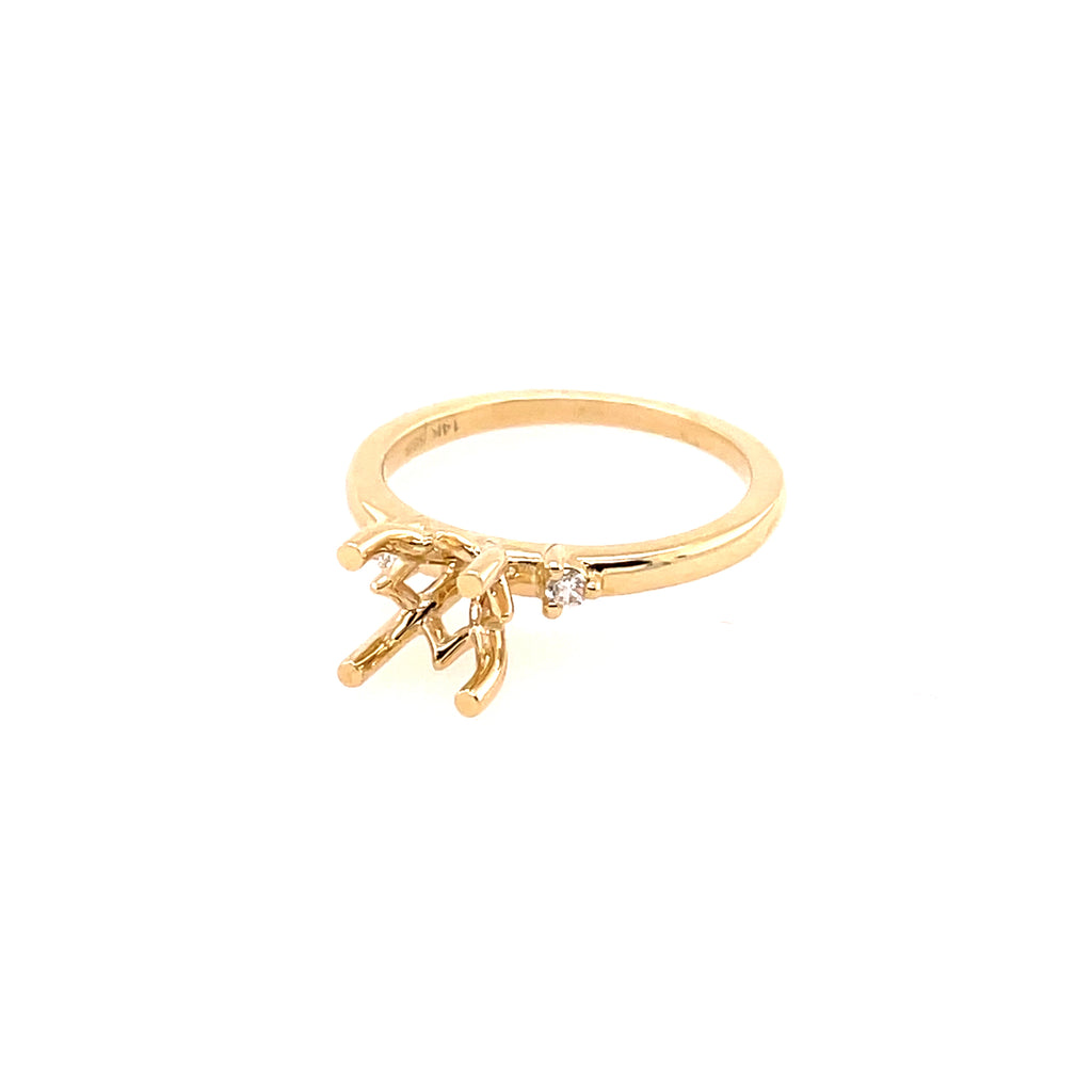 14Kt Yellow Gold Diamond Semi-Mount Ring