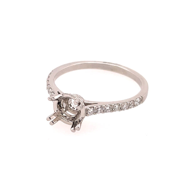 14kt White Gold Diamond Semi-mount Mounting