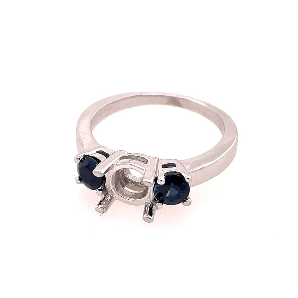 14kt White Gold Sapphire Semi-Mount