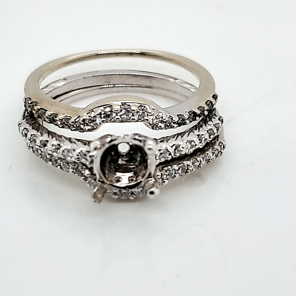 14kt White gold Diamond Wedding set Mounting