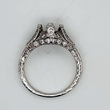 Modern Art Deco Style Platinum and Diamond Engagement Ring Setting