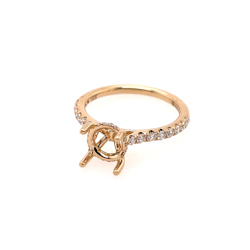 14kt Yellow Gold Diamond Semi-Mount By Fana