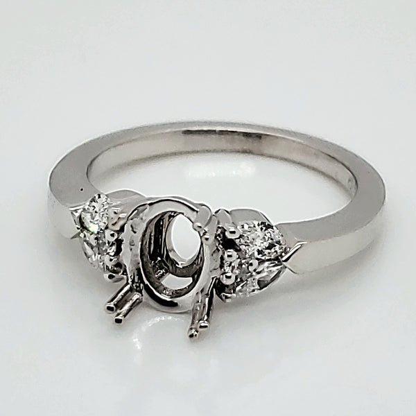 14kt White Gold and Diamond Engagement Ring Setting