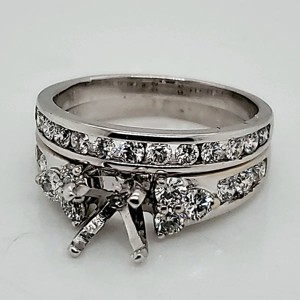 14kt White Gold Diamond Wedding Set Mounting