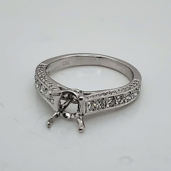 18kt White Gold Diamond engagement Ring Mounting