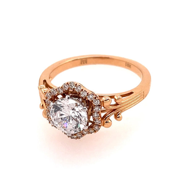 18kt Rose Gold Diamond Semi-mount Mounting