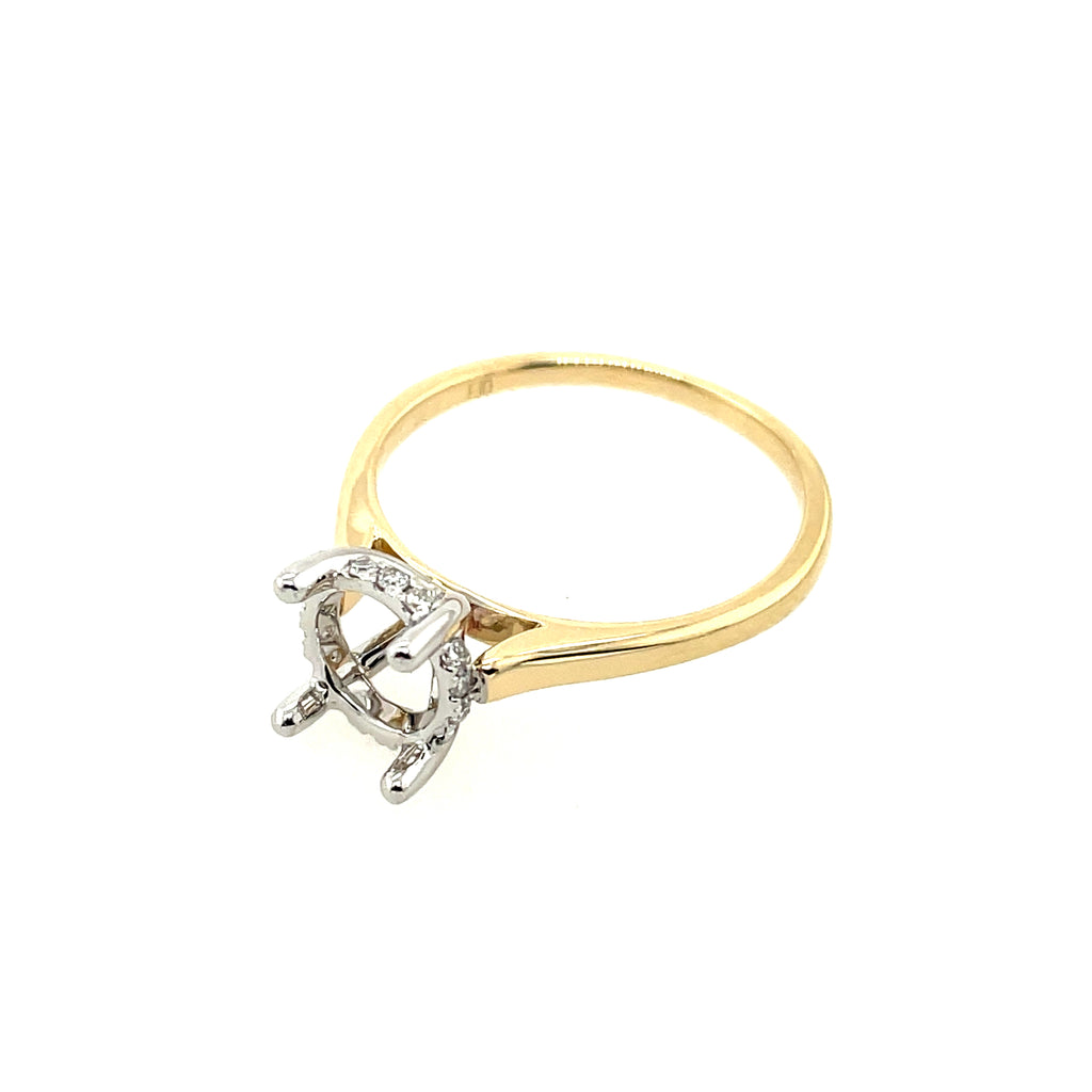 14kt White And Yellow Gold Diamond Semi-Mount Ring