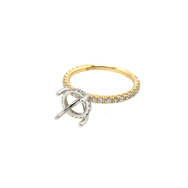 14kt White And Yellow Gold Diamond Semi-Mount Ring