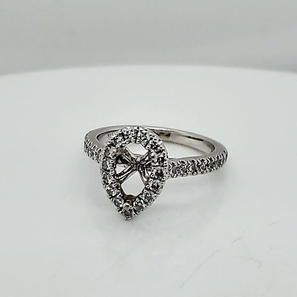 14kt White Gold and Diamond Engagement Ring Mounting