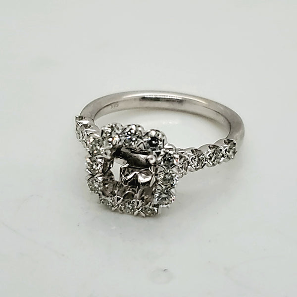 14kt White Gold and Diamond Engagement Ring Mounting