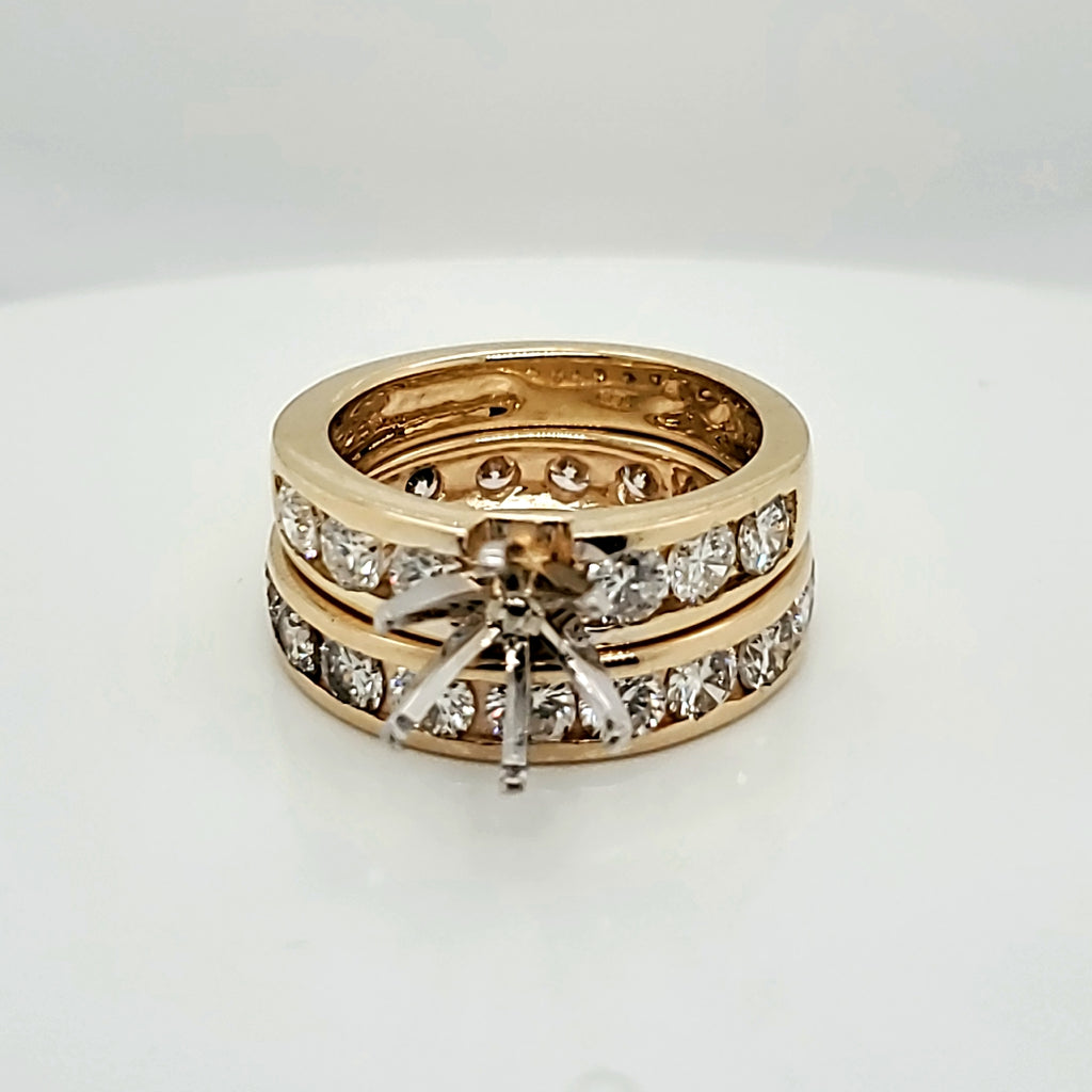 14kt Yellow Gold and Diamond Wedding Set Mounting