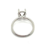 14kt White Gold 8mm Round Center Diamond Semi-Mount Ring