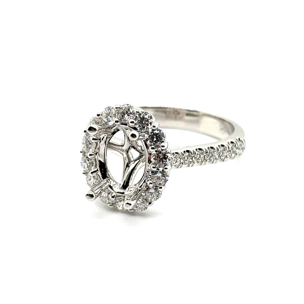 14kt White Gold 8.5x6.5Mm Oval Diamond Semi-Mount