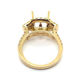 18kt Yellow Gold 1.21Ctw Halo Diamond Semi-Mount