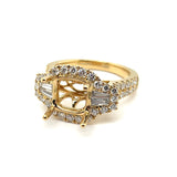 18kt Yellow Gold 1.21Ctw Halo Diamond Semi-Mount