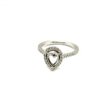 14kt White Gold Pear Shapel Diamond Semi-Mount