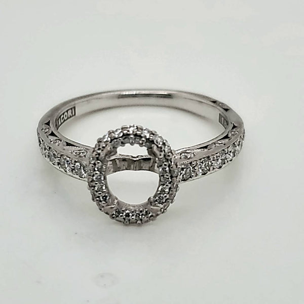18kt White Gold and Diamond Tacori Engagement Ring Mounting