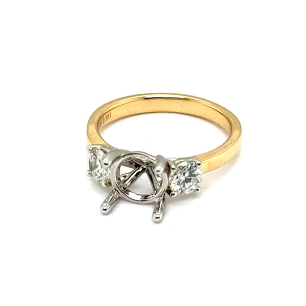 14kt White And Yellow Gold 0.64Ctw Diamond Semi-Mount