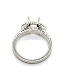 14Kt White Gold 0.58Ctw Three Stone Diamond Semi-Mount Ring