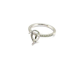 14kt White Gold Pear Shape 0.25Ctw Diamond Semi-Mount Ring