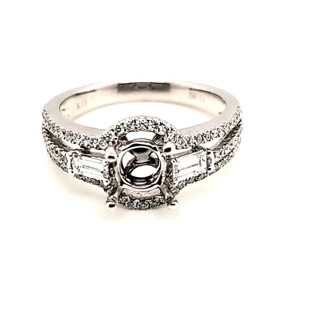 18kt White Gold and Diamond Engagement Ring Mounting