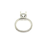 14kt White Gold 8mm Round Center Diamond Semi-Mount Ring