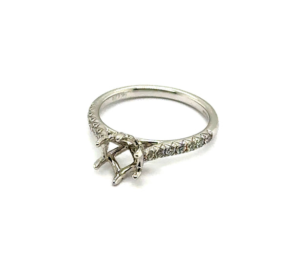 14kt White Gold Six Prong 0.31Ctw Diamond Semi-Mount Ring