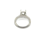 14kt White Gold 8.5mm Round Center Diamond Semi-Mount Ring