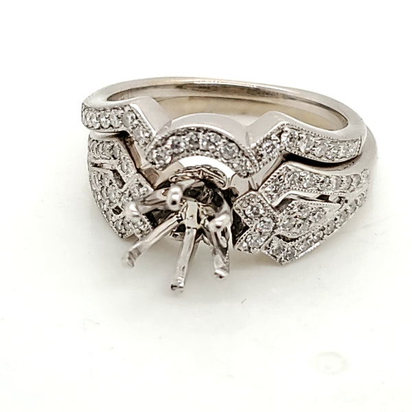 18Kt White Gold Wedding Set Setting