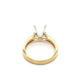 14kt White And Yellow Gold 0.045Ctw Diamond Semi-Mount Ring