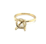 0.09 Ctw 14kt Yellow Gold Diamond Semi-Mount Ring