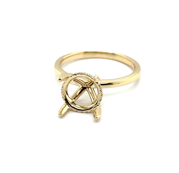 0.09 Ctw 14kt Yellow Gold Diamond Semi-Mount Ring