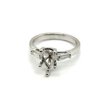 14kt White Gold Pear Shape 0.38Ctw Diamond Semi-Mount Ring