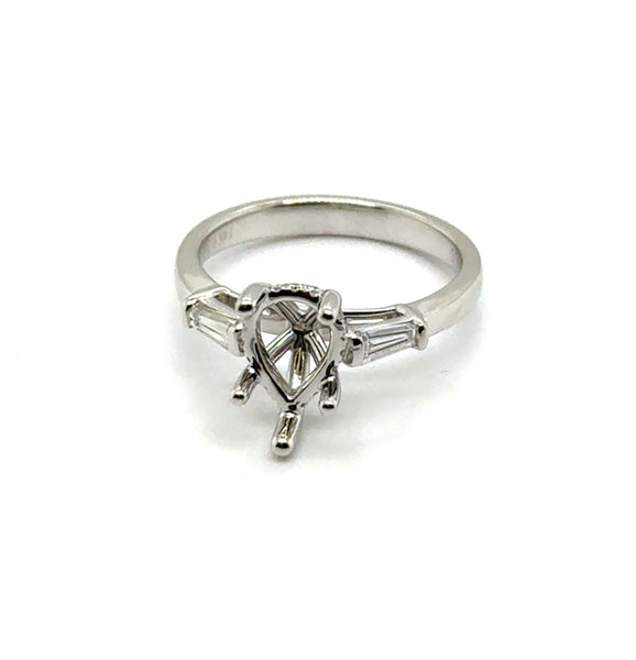 14kt White Gold Pear Shape 0.38Ctw Diamond Semi-Mount Ring