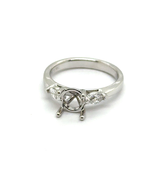 14Kt White Gold 0.23Ctw Diamond Semi-Mount Engagement Ring