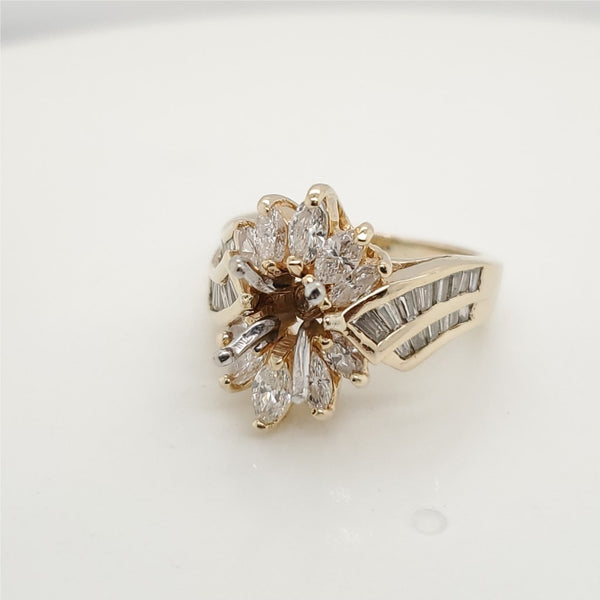 14kt Yellow Gold and Diamond Engagement Ring Mounting