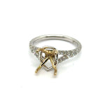 0.48 Ctw 14Kt Two Tone Diamond Semi-Mount Engagement Ring