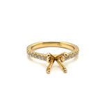 0.41 Ctw 18Kt Yellow Gold Diamond Semi-Mount Ring