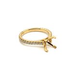 0.41 Ctw 18Kt Yellow Gold Diamond Semi-Mount Ring
