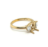14kt Yellow Gold Trapezoid Cut Diamond Mounting