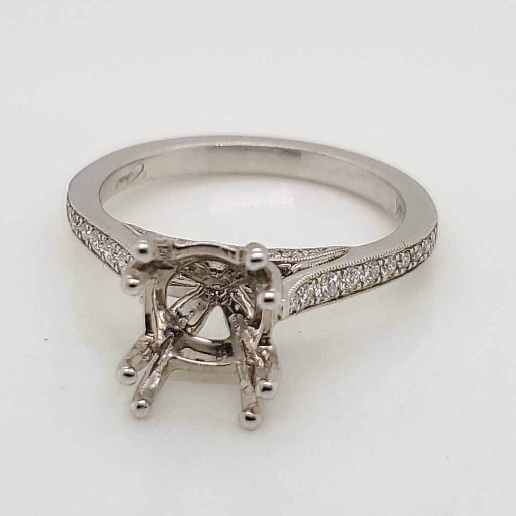 14kt white gold diamond semi-mount by Coast Diamond.