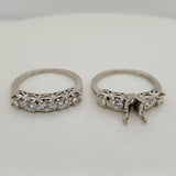 Vintage 14kt White Gold Diamond Wedding Set Mounting