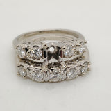 Vintage 14kt White Gold Diamond Wedding Set Mounting